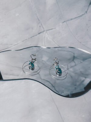 Pendientes El AMOR vive en MI Plata y Turquesa