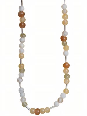 Collar Largo Tierra con Mix Piedras Naturales y Plata