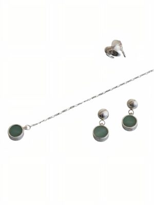 Colección Pendientes Otoño en Plata y Jade