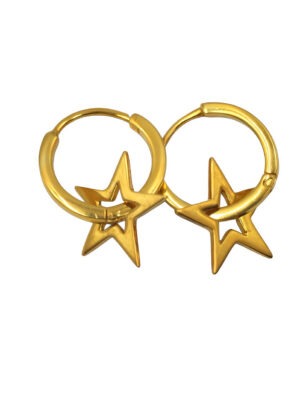 Colgante Estrellas para pendientes desmontables en Plata baño de Oro