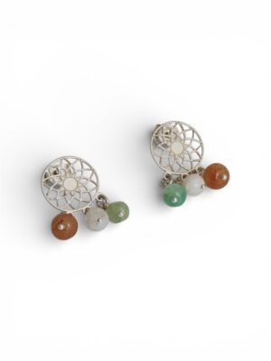 Pendientes Tierra en Plata con Mix Piedras Naturales