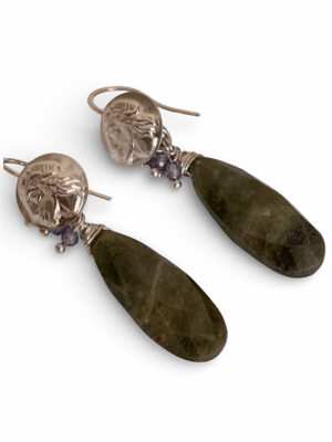 Pendientes Woman en Plata y Jaspe Verde o Labradorita